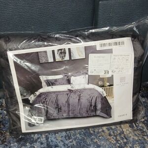 Queen Size Reversible Charcoal Grey Duvet Cover